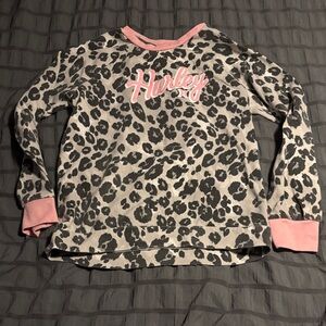 Hurley Pink and Black Leopard Sweatshirt